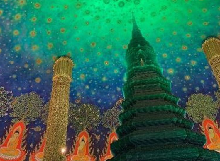 写真:執筆者にじますさんが撮影したバンコクの寺院の内部